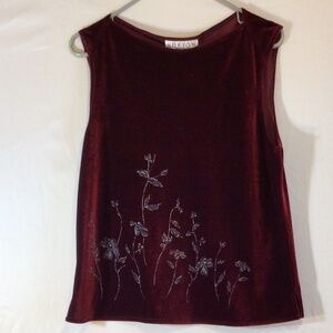 Vintage Norton Studio tank top burgundy size Large velvet velour y2k goth boho